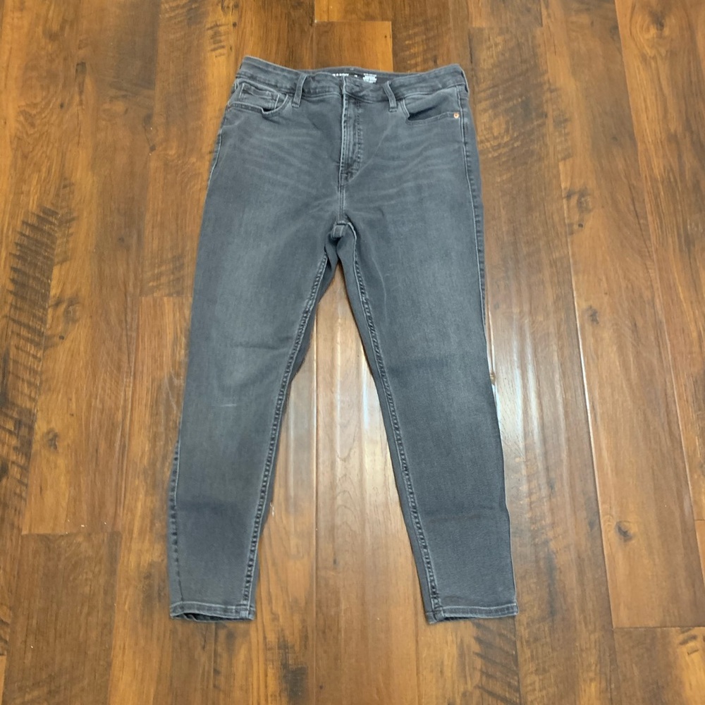 Old Navy Dark Gray Rockstar Super Skinny Jeans 14 petite 37 inches long